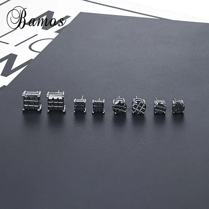 Bamos 4-8mm Square/Round Small Stud Earrings Cool Black Cubic Zirconia Earrings For Women Men Trendy Geometric Jewelry
Bamos 4-8mm Square/Round Small Stud Earrings Cool Black Cubic Zirconia Earrings For Women Men Trendy Geometric Jewelry