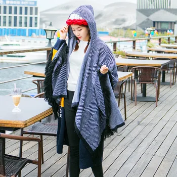 Black white diamond plaid wool knit cape shawl tassel warm big shawl autumn winter fulares de mujer 2019 poncho feminino inverno
Black white diamond plaid wool knit cape shawl tassel warm big shawl autumn winter fulares de mujer 2019 poncho feminino inverno
