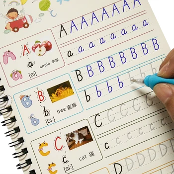 Children alphabet groove copybook 26 English letters Character Exercise Kindergarten pre-school to write the text can be reused
Children alphabet groove copybook 26 English letters Character Exercise Kindergarten pre-school to write the text can be reused
