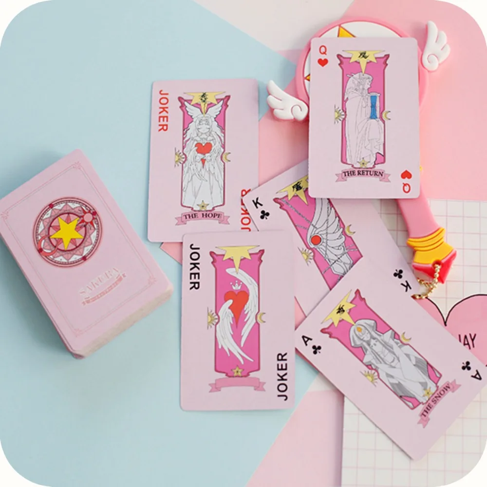 Anime Cardcaptor Sakura Clow Card Captor Saku Poker Cards Toys KINOMOTO LI SYAORAN Cosplay Model Toy 54 pcs in Pack
Anime Cardcaptor Sakura Clow Card Captor Saku Poker Cards Toys KINOMOTO LI SYAORAN Cosplay Model Toy 54 pcs in Pack
