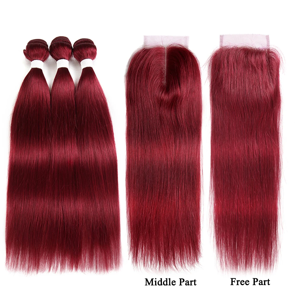 99J/Burgundy Bundles With Closure SOKU Brazilian Straight Human Hair Weave Bundles With Closure 3PCS Non-Remy Red Hair Bundles
99J/Burgundy Bundles With Closure SOKU Brazilian Straight Human Hair Weave Bundles With Closure 3PCS Non-Remy Red Hair Bundles