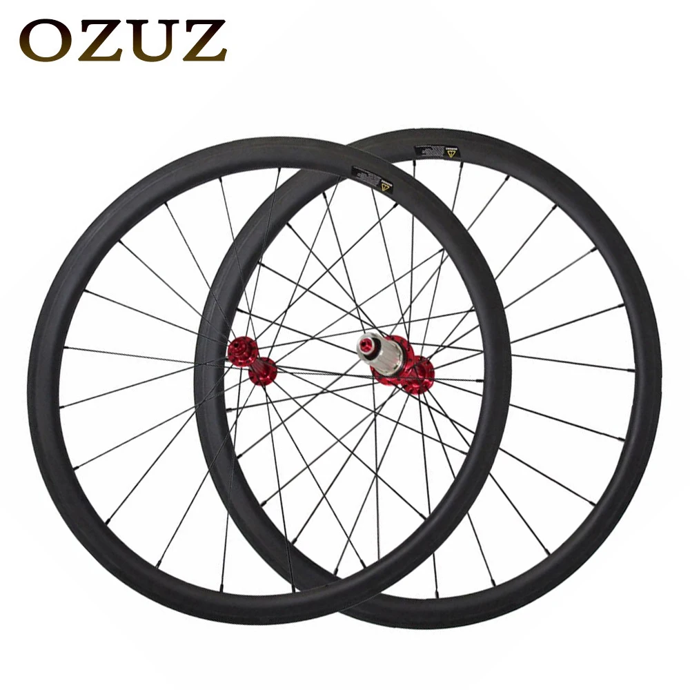 

OZUZ 38/50mm Depth Carbon Clincher Wheelset 23mm Width Tubular Super Light Weight 700C Carbon Wheels Road Bike Powerway R13 Hubs