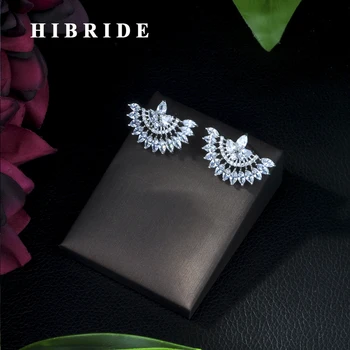 HIBRIDE Beautiful Clear Cubic Zirconia Jewelry Fan Shape Fashion Brand Big AAA CZ Wedding Earring For Women E-242
HIBRIDE Beautiful Clear Cubic Zirconia Jewelry Fan Shape Fashion Brand Big AAA CZ Wedding Earring For Women E-242