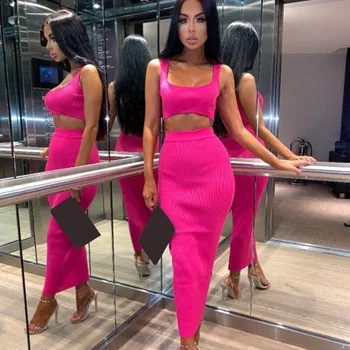 Fashion Vest Crop Top Slim Fit Women Two Pieces Set Basic Clubwear Sexy Solid Long Skirt High Waist Party Summer Casual
Fashion Vest Crop Top Slim Fit Women Two Pieces Set Basic Clubwear Sexy Solid Long Skirt High Waist Party Summer Casual