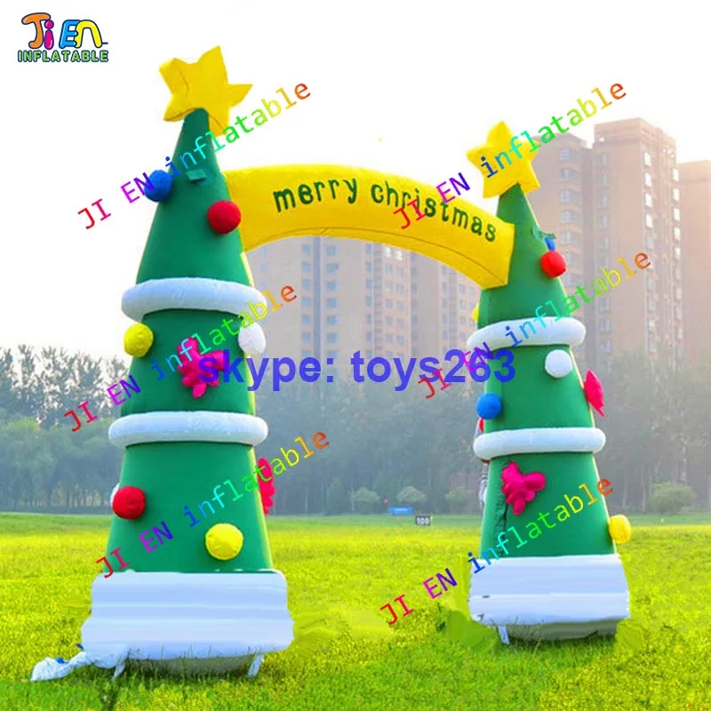 

Free Air Shipping Christmas Inflatable Arch Entrance Blow Up Welcome Archway for Shopping Mall Decoration