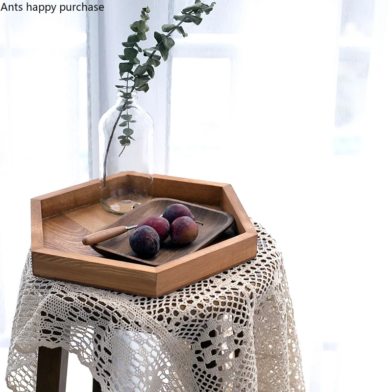 Creative Wooden hexagon tray Retro Kitchen storage tray Cake pan accessories Desktop storage Photo props decorative tray
Creative Wooden hexagon tray Retro Kitchen storage tray Cake pan accessories Desktop storage Photo props decorative tray