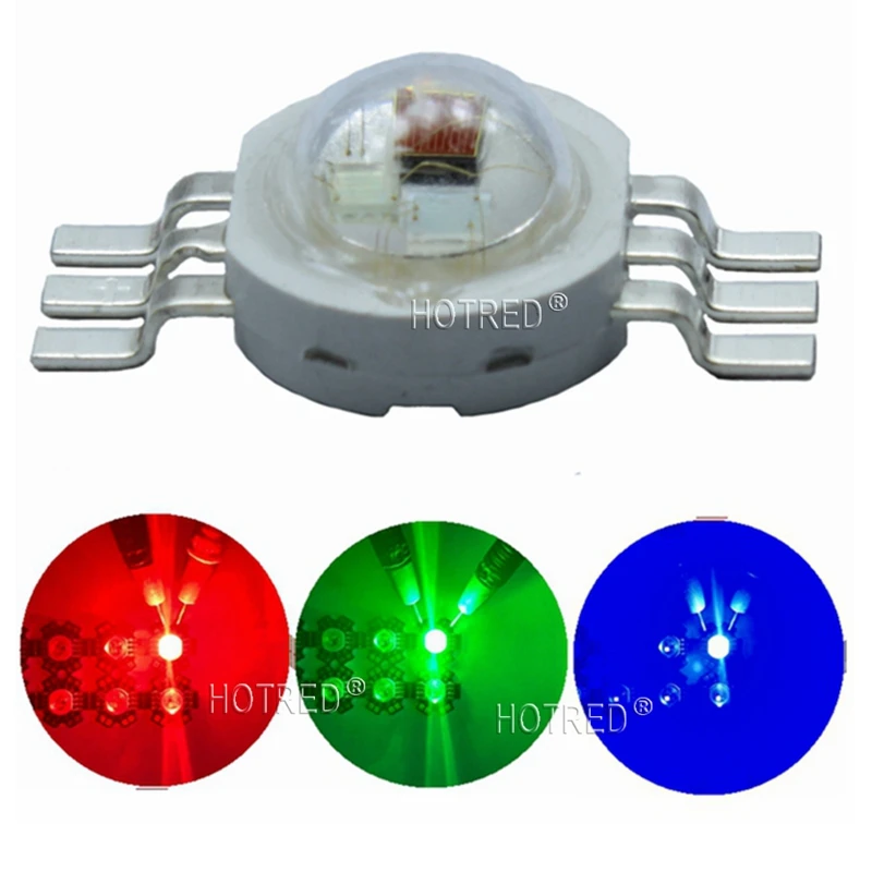 

100pcs 9W LED RGB High power LED Diode Chip Lamp bulbs RGB Six Legs 700mA 3.2-3.4V Taiwan Genesis/HPO 45MIL Chips Free shipping