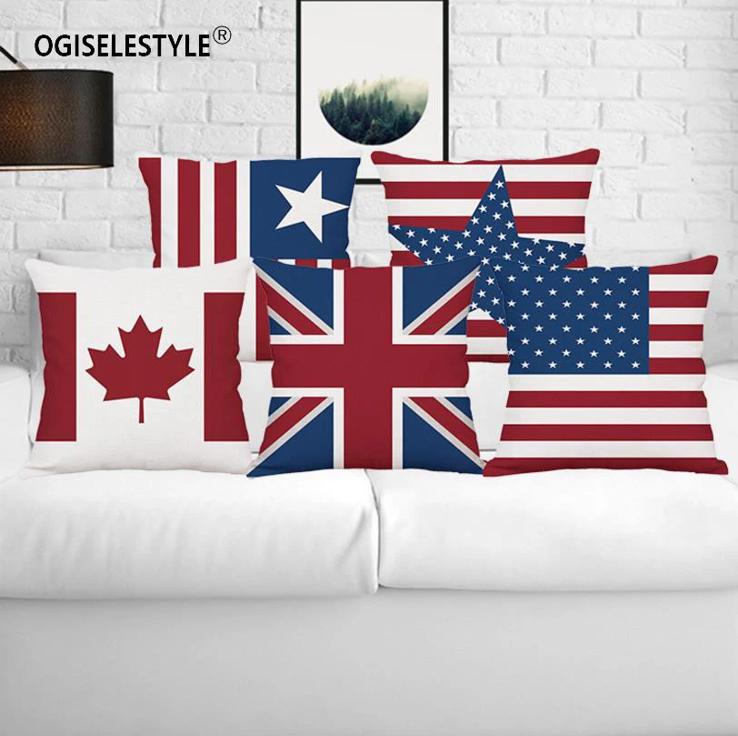 Ogiselestyle British American Canada national flag Pillowcase Home Car Sofa Chair Cushion Cover Couch Cotton Linen bedromm Decor
Ogiselestyle British American Canada national flag Pillowcase Home Car Sofa Chair Cushion Cover Couch Cotton Linen bedromm Decor