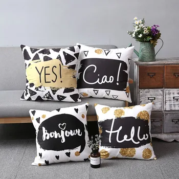 English Letter Pillow Cover Home Decor Cushion Cover Double Side Golden Print Pillow Case Decorative Throw Pillows 45X45CM
English Letter Pillow Cover Home Decor Cushion Cover Double Side Golden Print Pillow Case Decorative Throw Pillows 45X45CM