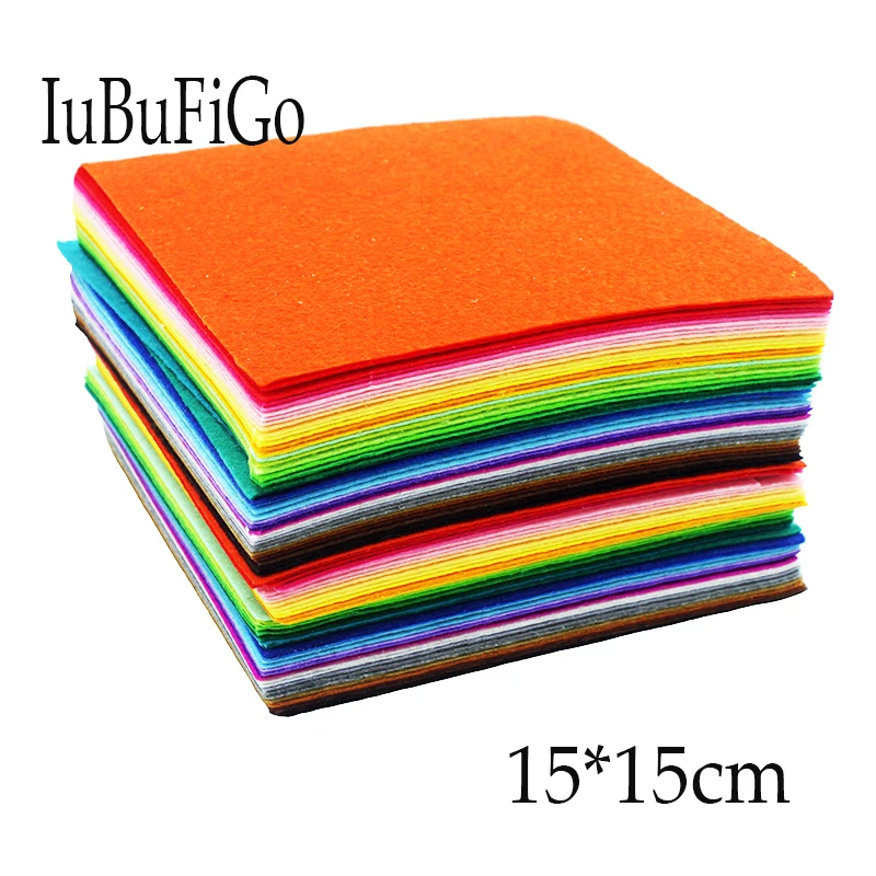 15x15cm Non Woven Felt Fabric 1mm Thickness Polyester Cloth Felts Children DIY Bundle For Sewing Dolls Crafts 40 pcs/color
15x15cm Non Woven Felt Fabric 1mm Thickness Polyester Cloth Felts Children DIY Bundle For Sewing Dolls Crafts 40 pcs/color