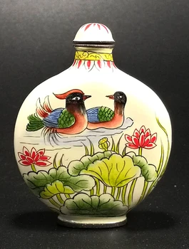 Elaborate Interesting Chinese Old Decorative Enamel Flat Double Mandarin Ducks Double Cranes and Flowers Snuff Bottle
Elaborate Interesting Chinese Old Decorative Enamel Flat Double Mandarin Ducks Double Cranes and Flowers Snuff Bottle