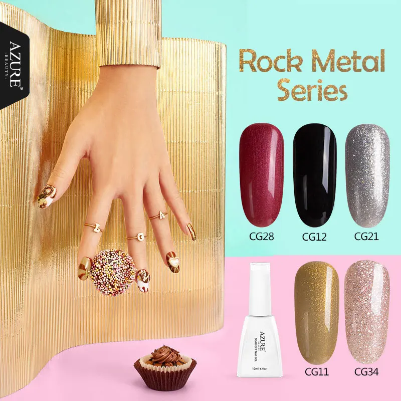 Azure Beauty Rock Metal Series Nail Gel Polish 5Pcs/Lot 12ML Glitter Soak-off UV Gel For Manicure DIY Design Nail Art Nail Gel
Azure Beauty Rock Metal Series Nail Gel Polish 5Pcs/Lot 12ML Glitter Soak-off UV Gel For Manicure DIY Design Nail Art Nail Gel