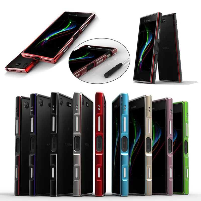 Для Sony Xperia XZ1 компактный бампер Роскошный Алюминиевый металлический рамка чехол