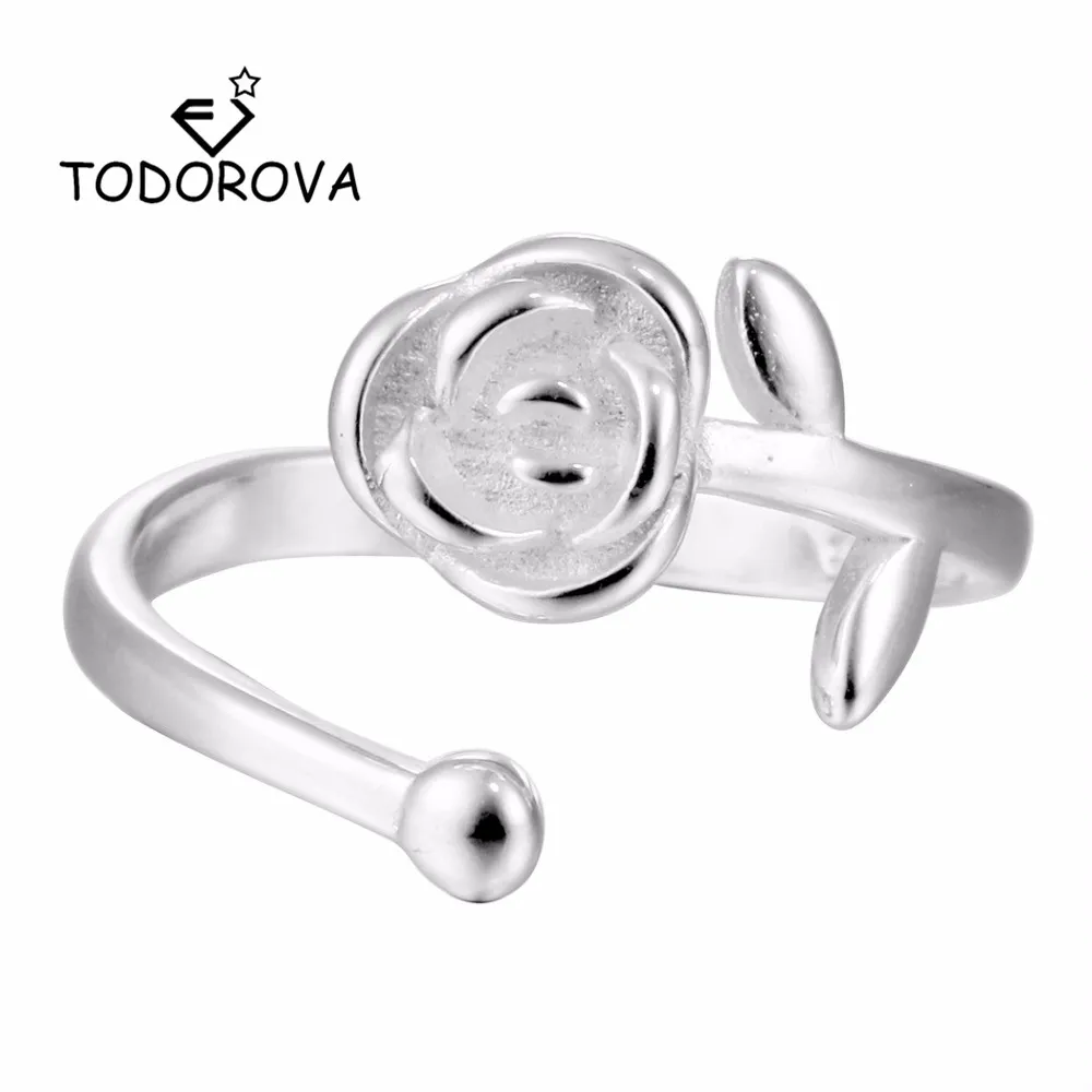 Todorova Silver Color Rose Flower Rings for Women Lover Engagement Wedding Rings Adjustable Fashion Jewelry Plant Leaf Ring
Todorova Silver Color Rose Flower Rings for Women Lover Engagement Wedding Rings Adjustable Fashion Jewelry Plant Leaf Ring