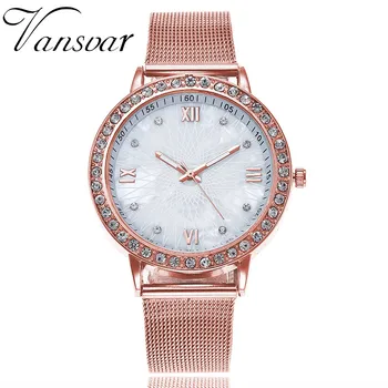 Vansvar Women Watch Lxury Brand Quartz Watch Women Rhinestone Rose Gold Clock Fashion Ladies Gift Dress Reloj Mujer Relogio #W 
Vansvar Women Watch Lxury Brand Quartz Watch Women Rhinestone Rose Gold Clock Fashion Ladies Gift Dress Reloj Mujer Relogio #W