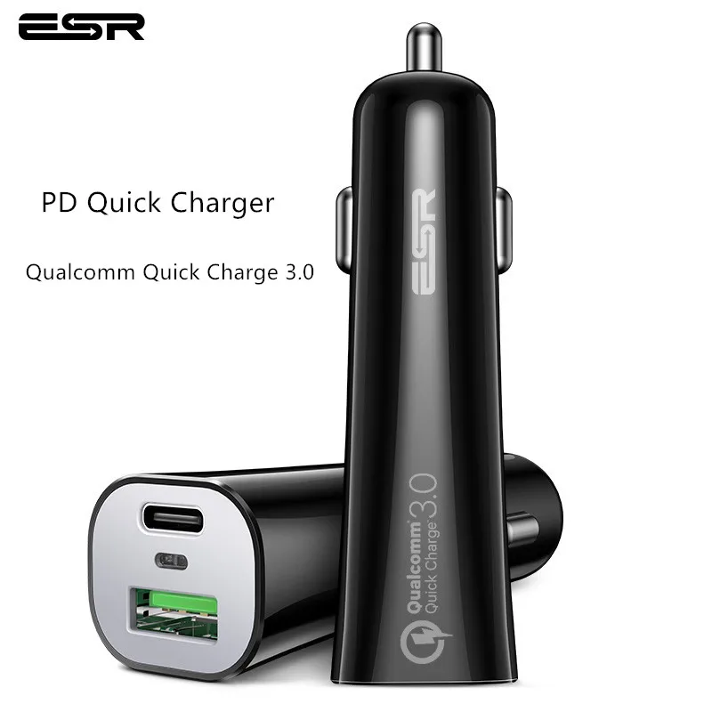 ESR 45W USB Car Charger Quick Charge QC 3.0 Type C PD Fast Mobile Phone Charger For iPhone X 8 Samsung Xiaomi mi Car Charging
ESR 45W USB Car Charger Quick Charge QC 3.0 Type C PD Fast Mobile Phone Charger For iPhone X 8 Samsung Xiaomi mi Car Charging