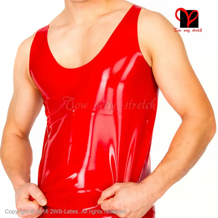 Sexy Black Latex Tank Sleeveless Shirt Muscle Rubber undershirts fitting tight Top classic Singlet plus size XXXL SY-014 
Sexy Black Latex Tank Sleeveless Shirt Muscle Rubber undershirts fitting tight Top classic Singlet plus size XXXL SY-014