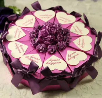 50 x Creative Luxury Romantic Purple / Blue Triangular Cake Candy Boxes + Bowknot Card Decoration Wedding Favor Gift Paper Box
50 x Creative Luxury Romantic Purple / Blue Triangular Cake Candy Boxes + Bowknot Card Decoration Wedding Favor Gift Paper Box
