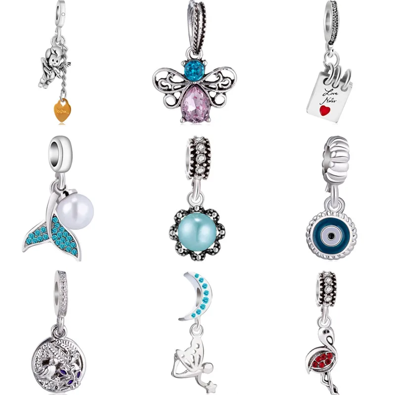 European Long Crystal Butterfly Mermaid Flower Moon Love Heart Charms Beads Fit Pandora Pendant Bracelets for Women DIY Jewelry
European Long Crystal Butterfly Mermaid Flower Moon Love Heart Charms Beads Fit Pandora Pendant Bracelets for Women DIY Jewelry
