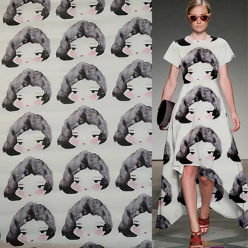 Cartoon girl Head portrait pattern 100% pure silk organza satin fabric 14momme 55" width by yard,SOZ056
Cartoon girl Head portrait pattern 100% pure silk organza satin fabric 14momme 55" width by yard,SOZ056