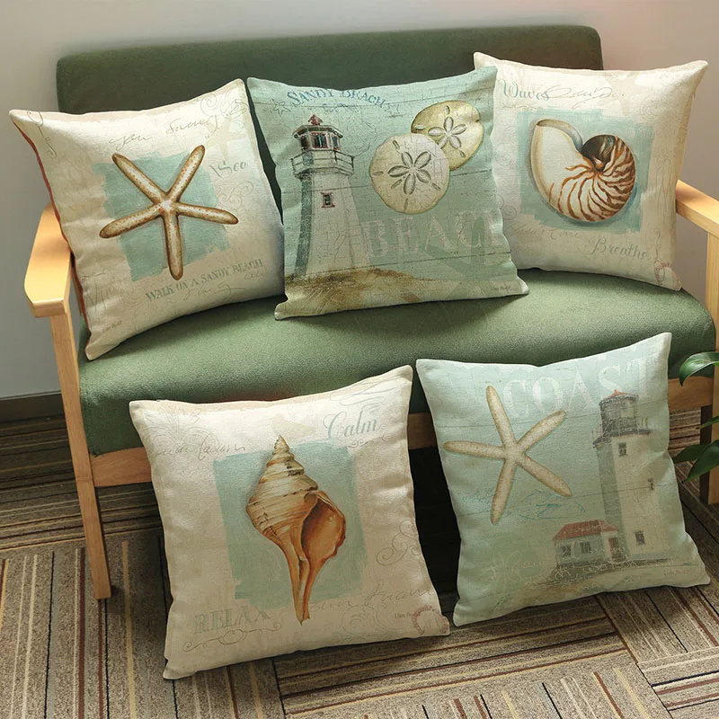 Retro Style Sandy Beach Coast Lighthouse Conch Starfish Pattern Pillow Case Ocean Household Sofa Decorative Cushion Cover
Retro Style Sandy Beach Coast Lighthouse Conch Starfish Pattern Pillow Case Ocean Household Sofa Decorative Cushion Cover
