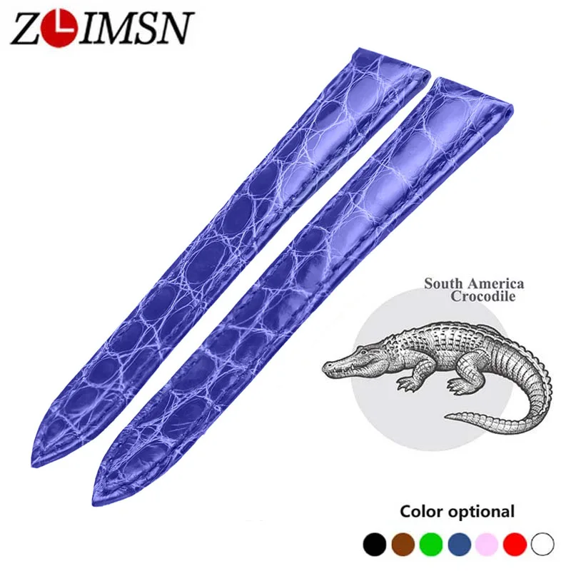 ZLIMSN Blue Real Crocodile Watch Band Size 12mm-26mm Comfortable Leather Lining Make Suitable For Men and Women
ZLIMSN Blue Real Crocodile Watch Band Size 12mm-26mm Comfortable Leather Lining Make Suitable For Men and Women