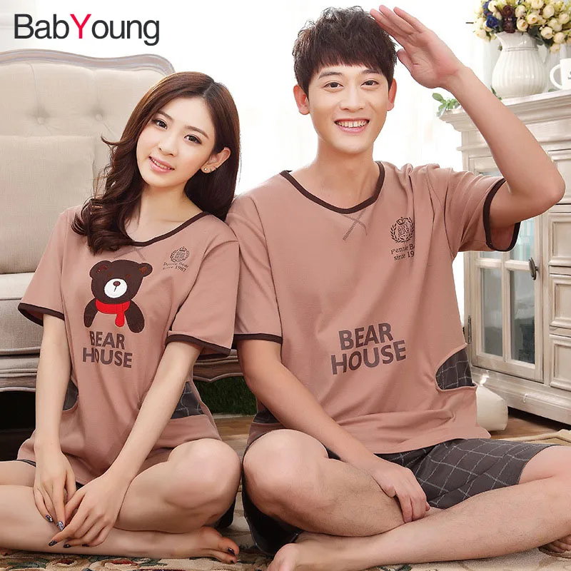 BabYoung couple pijama set sleepwear Summer Cotton Cartoon Plus Size Lovers pajamas Short-sleeved Female Home pajamas suit
BabYoung couple pijama set sleepwear Summer Cotton Cartoon Plus Size Lovers pajamas Short-sleeved Female Home pajamas suit