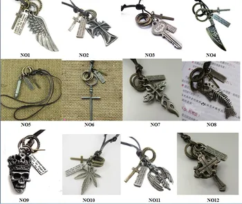 Vintage men charm Genuine Men Dog TAG long Leather necklaces Chain Pendant Necklace mix order 20pcs/lot
Vintage men charm Genuine Men Dog TAG long Leather necklaces Chain Pendant Necklace mix order 20pcs/lot