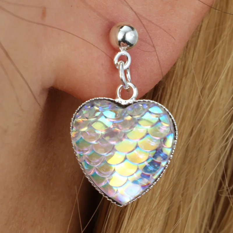 Fashion Multicolor Round Heart Earing Mermaid Drop Earrings Brincos Piercing Fish Scale Pattern Earring For Women Bijoux Jewelry
Fashion Multicolor Round Heart Earing Mermaid Drop Earrings Brincos Piercing Fish Scale Pattern Earring For Women Bijoux Jewelry