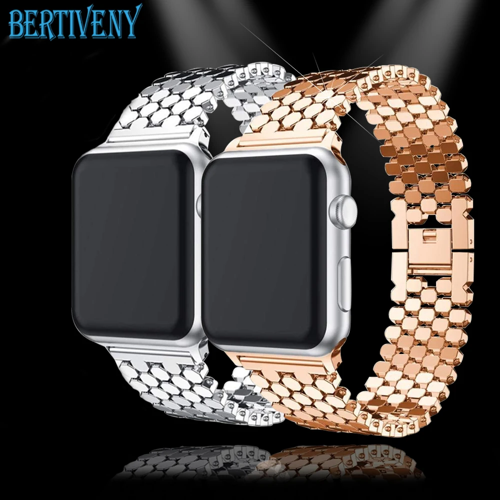 Fashion Stainless steel Band for Apple watch Strap 38mm/40mm/42mm/44mm fish scale Watchband Bracelet for iwatch series 4 3 2 1
Fashion Stainless steel Band for Apple watch Strap 38mm/40mm/42mm/44mm fish scale Watchband Bracelet for iwatch series 4 3 2 1