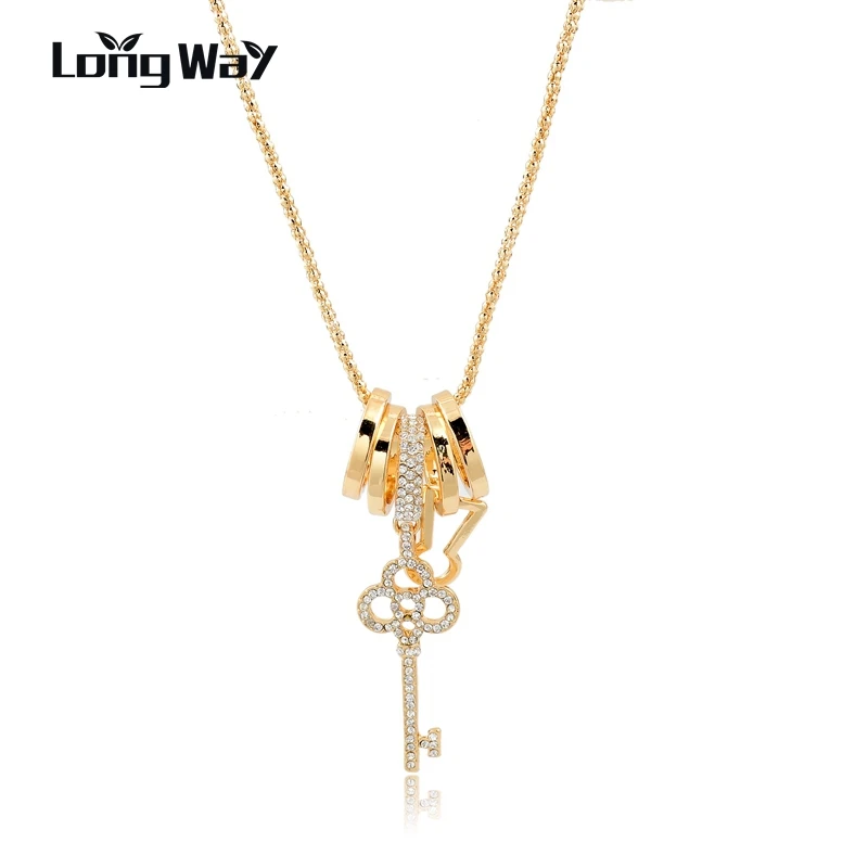 LongWay Gold Color Flower Key Long Necklaces & Pendants with Paved Micro Austrian Crystal For Women Jewelry SNE160009103
LongWay Gold Color Flower Key Long Necklaces & Pendants with Paved Micro Austrian Crystal For Women Jewelry SNE160009103