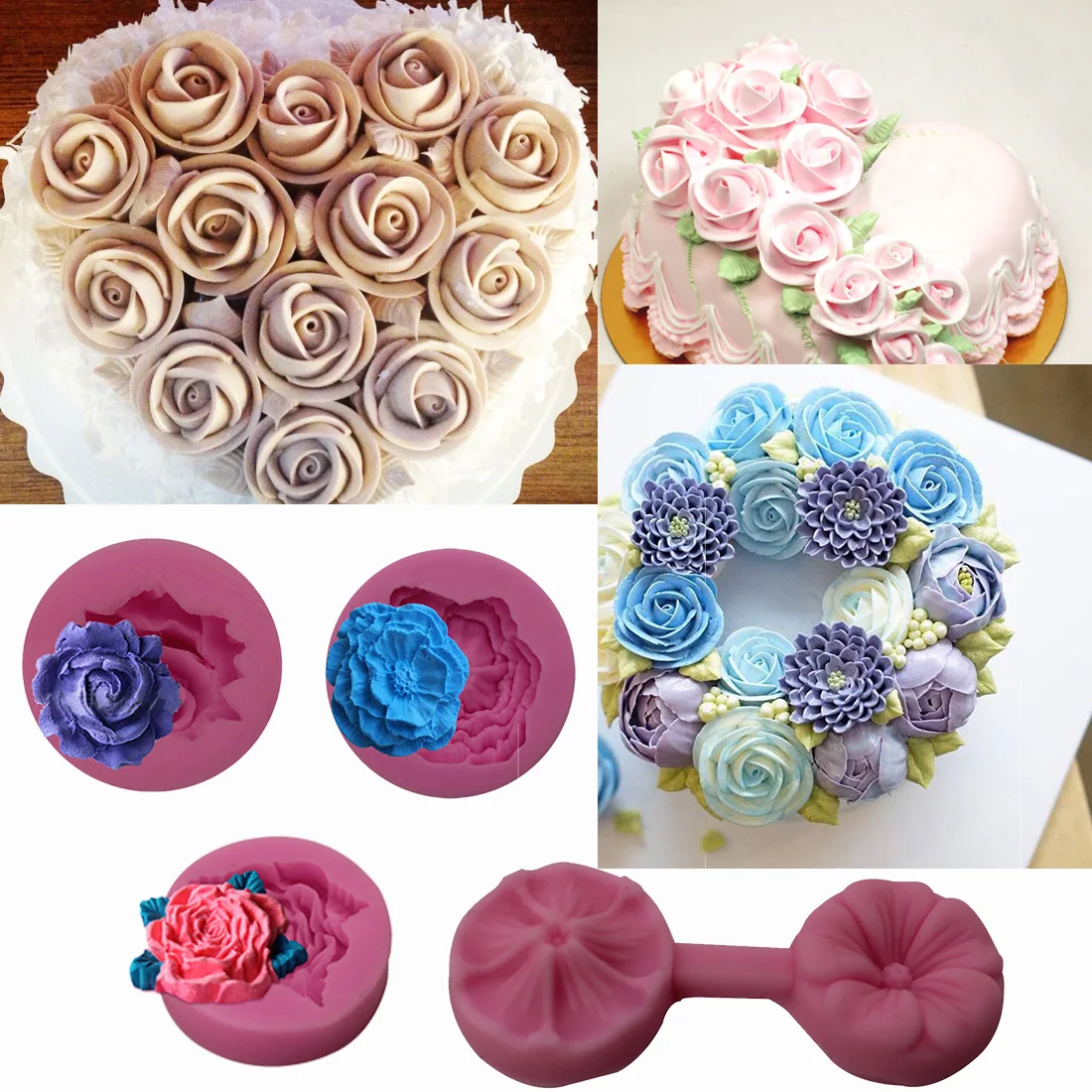 Rose Flower Silicone Mold Sugarcraft Embossed Fondant Cake Decorating Tools Fimo Clay Candy Jelly Chocolate Gumpaste Mold
Rose Flower Silicone Mold Sugarcraft Embossed Fondant Cake Decorating Tools Fimo Clay Candy Jelly Chocolate Gumpaste Mold