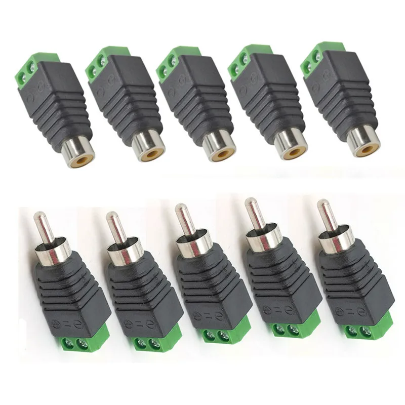 10Pcs Speaker Wire Cable to Male + Female RCA Connector Adapter Plug Jack Connectors For RCA
10Pcs Speaker Wire Cable to Male + Female RCA Connector Adapter Plug Jack Connectors For RCA