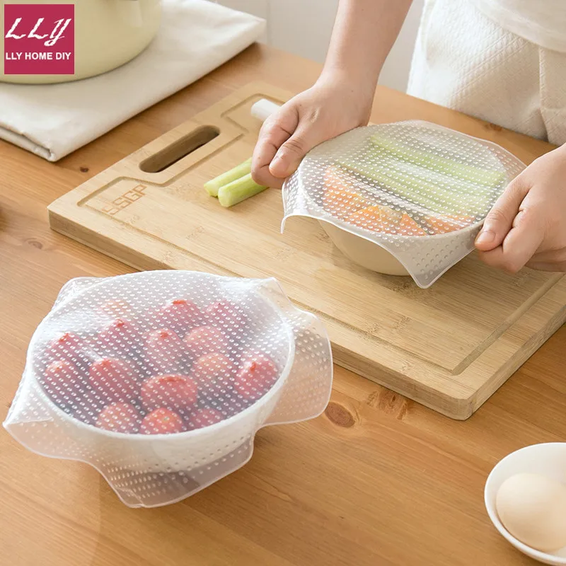 

Reusable Square Silicone Bowl Cover Kitchen utensils Cover Food Stretch Lid Food Fresh Plastic Seal Home Vacuum New Wrap