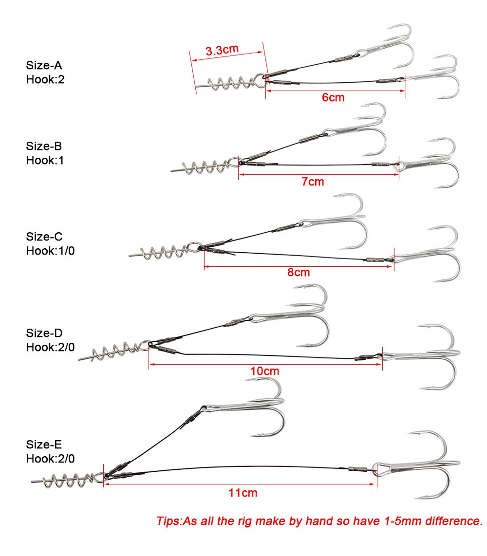 RoseWood 1pcs Double Fishing Hooks Set Durable Fishhooks Carp Fishing Barbed Hook Ocean River Lake For Big Soft Shad (2)
