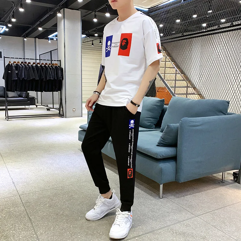 Fashion Style Summer Men's Sets T Shirts+pants Two Pieces Sets Casual Tracksuit new Male Casual Tshirt Gyms Fitness trousers men
Fashion Style Summer Men's Sets T Shirts+pants Two Pieces Sets Casual Tracksuit new Male Casual Tshirt Gyms Fitness trousers men