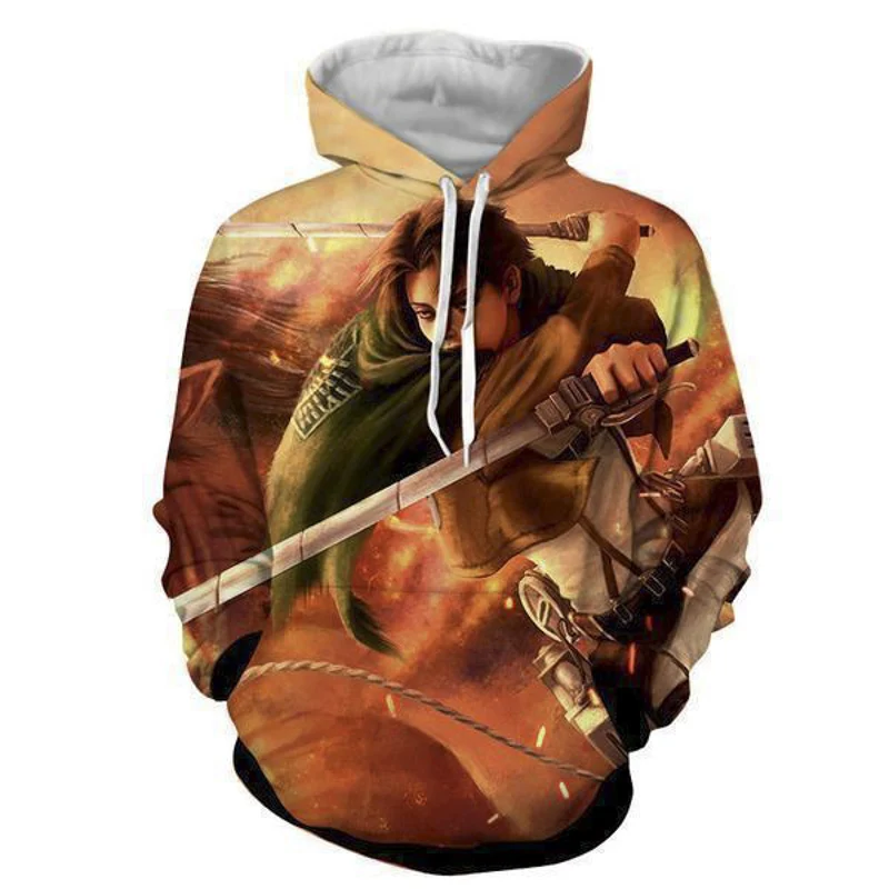 Waliicorners Anime Hoodies Mens Attack on Titan Hoodies Levi Sweatshirt Couple Tops Streetwear 18