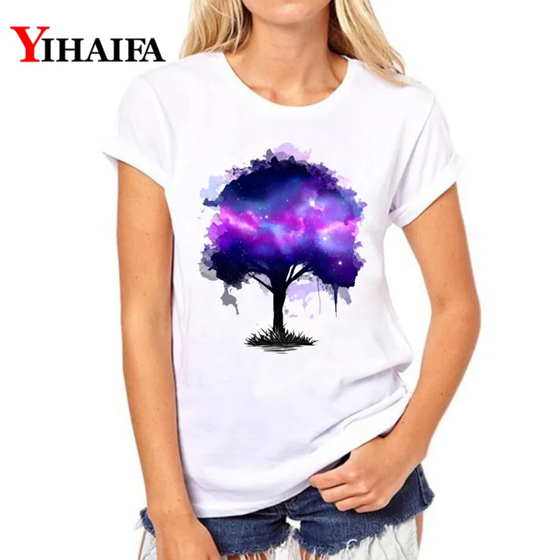 Women T-shirt Colorful Purple Galaxy Tree 3D Print T Shirt White Tops hip hop Tee graphic t shirts harajuku Short Sleeve
Women T-shirt Colorful Purple Galaxy Tree 3D Print T Shirt White Tops hip hop Tee graphic t shirts harajuku Short Sleeve