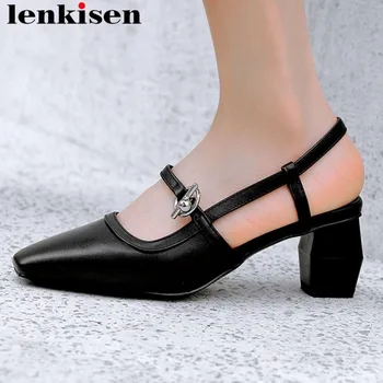 Lenkisen modern girls model style new design cow leather metal decoration high heels classic square toe slingback sandals L60
Lenkisen modern girls model style new design cow leather metal decoration high heels classic square toe slingback sandals L60