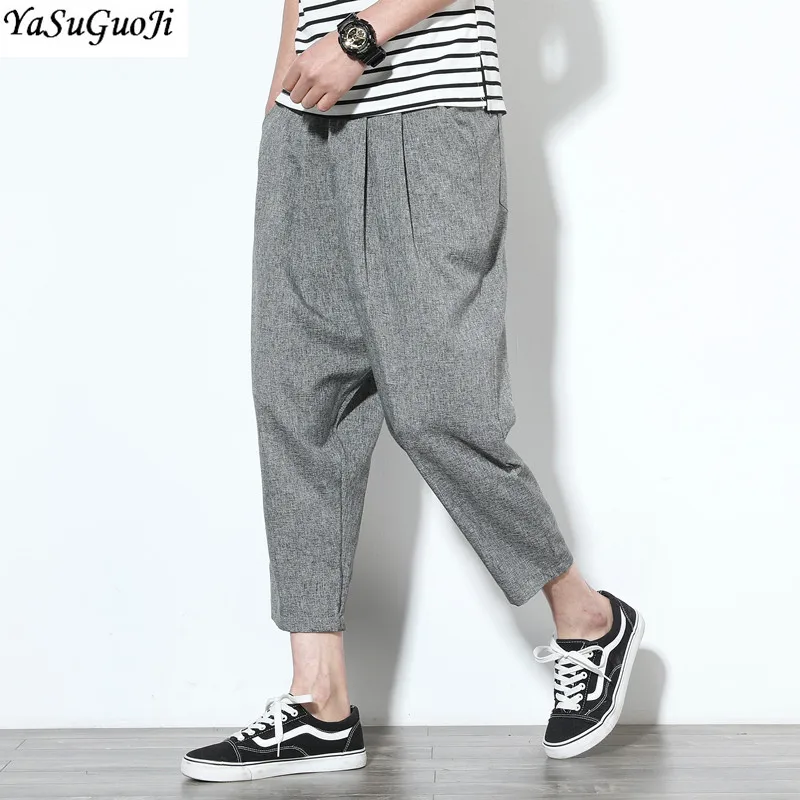 YASUGUOJI summer cotton and linen ankle-length pants men thin loose wide leg pants men hip pop harem pants men joggers XXK27
YASUGUOJI summer cotton and linen ankle-length pants men thin loose wide leg pants men hip pop harem pants men joggers XXK27