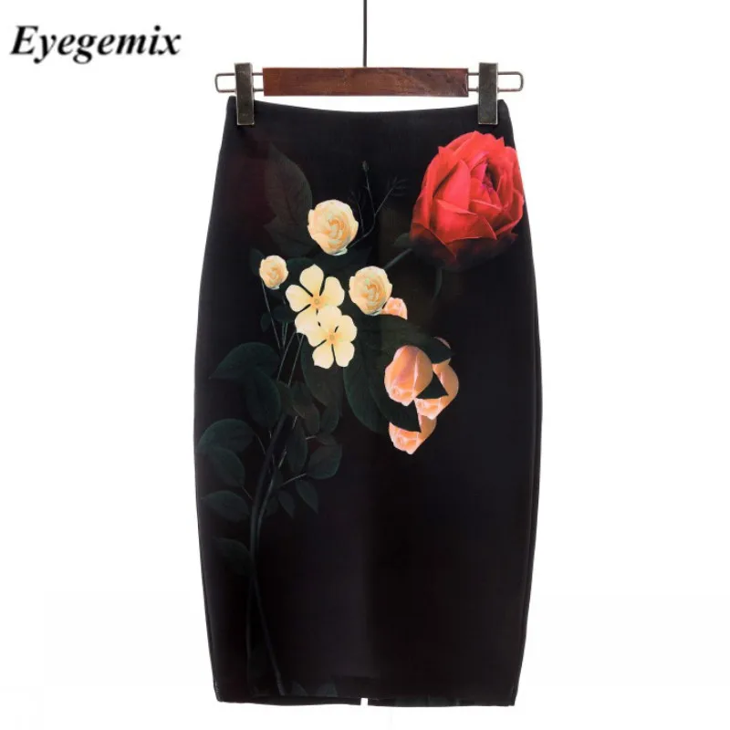 New Arrival Red Flower Print Women Pencil Skirts Lady Midi Saias Female Black Faldas Girls Slim Bottoms M-XXL Free Shipping
New Arrival Red Flower Print Women Pencil Skirts Lady Midi Saias Female Black Faldas Girls Slim Bottoms M-XXL Free Shipping