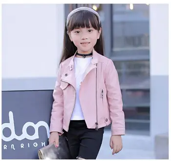 Children's jackets Turn-down Collar Jacket For Girls Kids pu jacket rivet zipper cool jacket Leather clothing for girls 4-13 Y
Children's jackets Turn-down Collar Jacket For Girls Kids pu jacket rivet zipper cool jacket Leather clothing for girls 4-13 Y