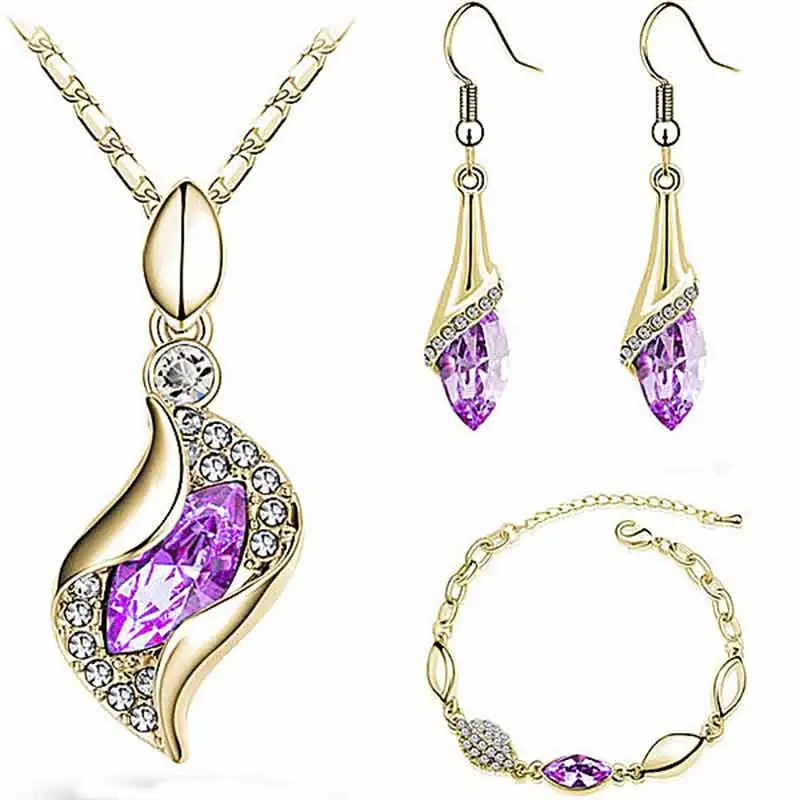 SHUANGR Top Quality Elegant luxury design new fashion Gold color colorful Austrian crystal drop jewelry sets women gift
SHUANGR Top Quality Elegant luxury design new fashion Gold color colorful Austrian crystal drop jewelry sets women gift
