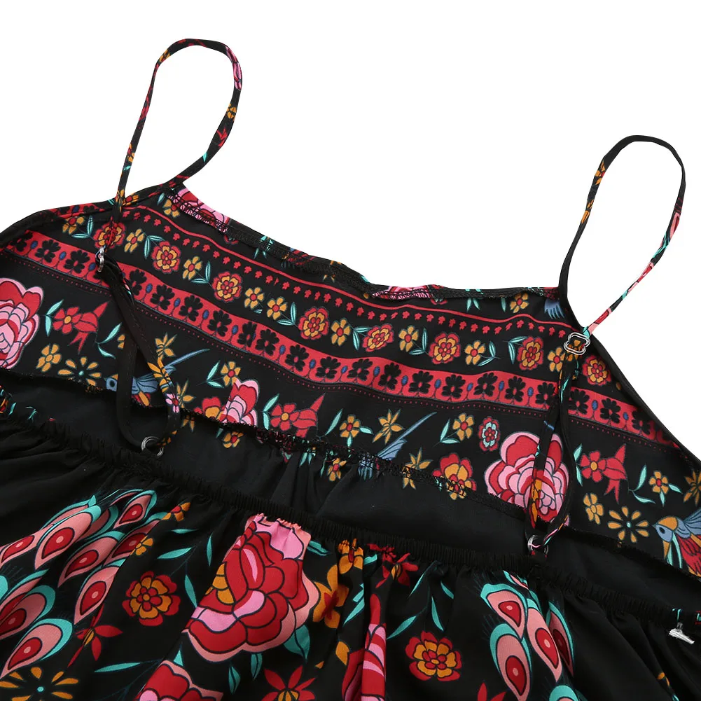 Boho Floral Maxi Dress Sleeveless Backless Long Summer Dress (Us 10-16)