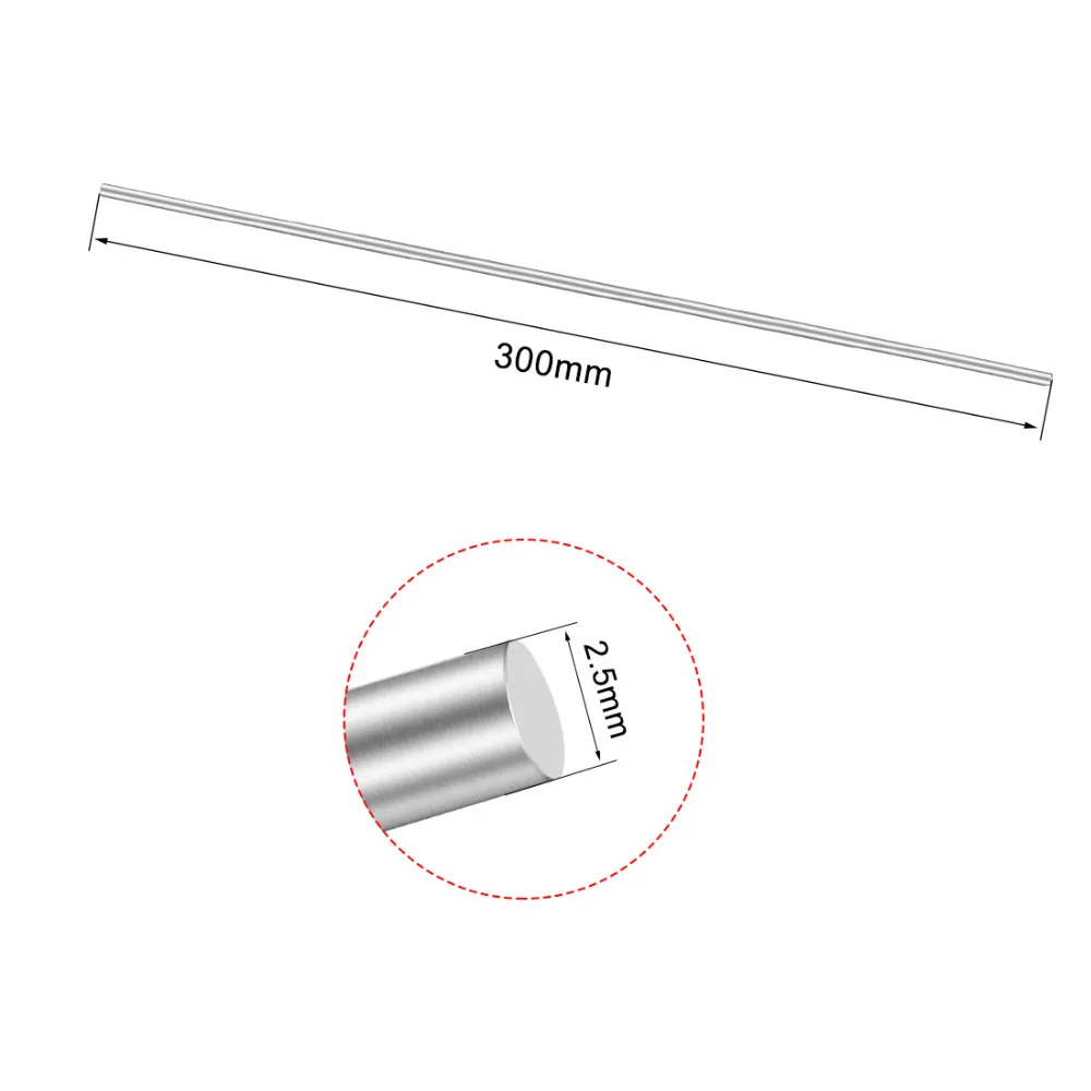 UXCELL Hot Selling 1Pcs 300mm Long 2.5mm Dia. Stainless Steel Shaft Round Rod for DIY Toy RC Car Helicopter Model Part
UXCELL Hot Selling 1Pcs 300mm Long 2.5mm Dia. Stainless Steel Shaft Round Rod for DIY Toy RC Car Helicopter Model Part