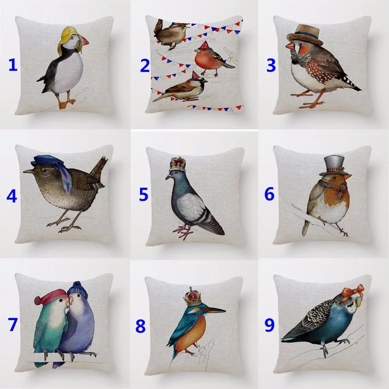18" Square lovely birds printed decorative throw pillow cushion covers case for sofa home decor almofada funda cojines in stock
18" Square lovely birds printed decorative throw pillow cushion covers case for sofa home decor almofada funda cojines in stock