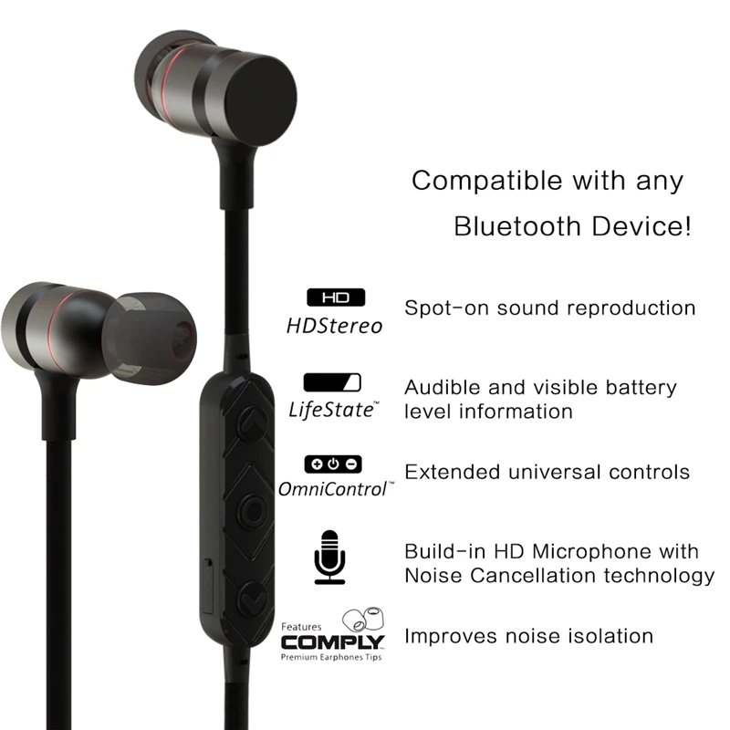 HT9 Bluetooth Headphone Magnet Wireless In-Ear Noise Reduction Earphone With Microphone Sweatproof Stereo Headset For Phone HT9 Bluetooth Headphone Magnet Wireless In-Ear Noise Reduction Earphone With Microphone Sweatproof Stereo Headset For Phone