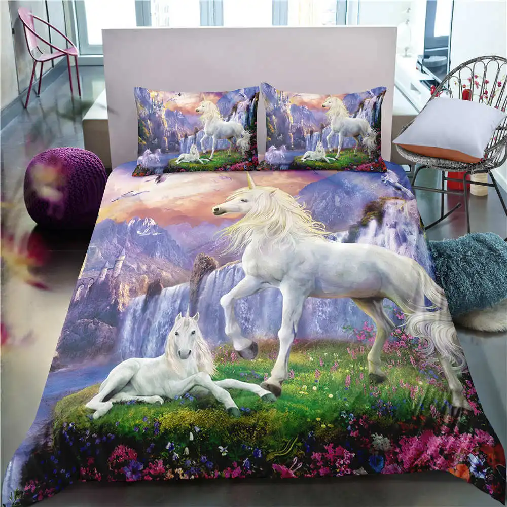 3D Unicorn Kids Bedding Linens Set Quilt Comforter Cover Pillowcase Set US Twin Children Girls Soft Bedclothes Duvet Cover Set
3D Unicorn Kids Bedding Linens Set Quilt Comforter Cover Pillowcase Set US Twin Children Girls Soft Bedclothes Duvet Cover Set