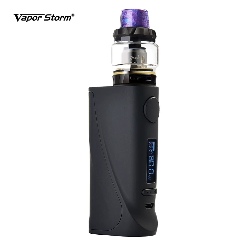 

Vapor Storm ECO Pro 80w E Cigarette Kit TC Variable Power Lion RDA 3 Stage Airflow Control/Hawk Tank 6ml 510 Vape Box Mod