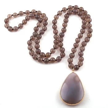Free Shipping Fashion long Knotted Stone Gray Drop Pendant Necklaces Women Ethnic Necklace
Free Shipping Fashion long Knotted Stone Gray Drop Pendant Necklaces Women Ethnic Necklace